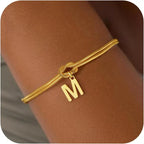 Initial and knot letter bracelet