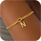 Initial and knot letter bracelet