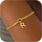 Initial and knot letter bracelet