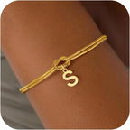 Initial and knot letter bracelet