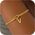 Initial and knot letter bracelet