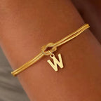 Initial and knot letter bracelet