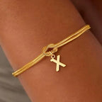 Initial and knot letter bracelet
