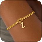 Initial and knot letter bracelet