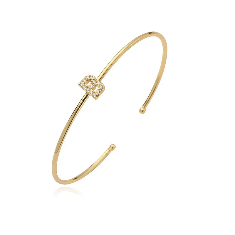 Minimalist initial bracelet b