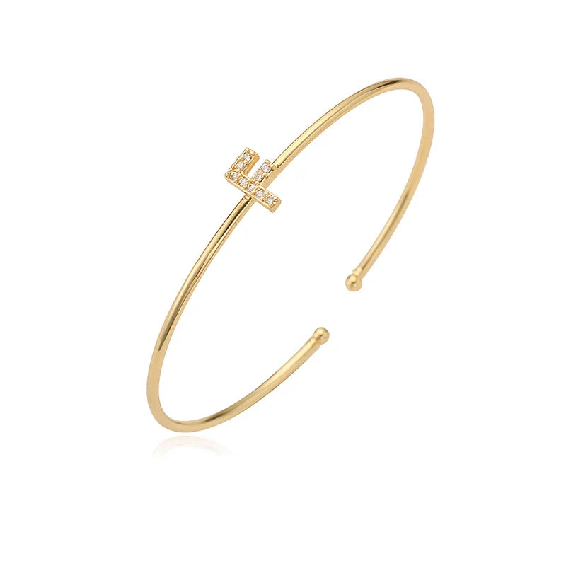 Minimalist initial bracelet f