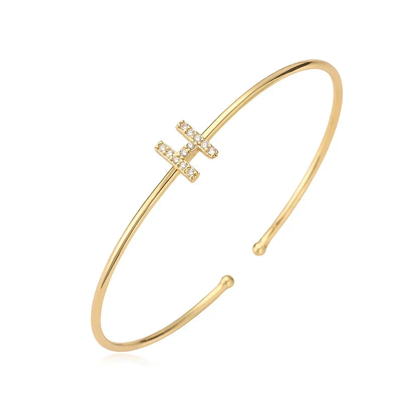 Minimalist initial bracelet h