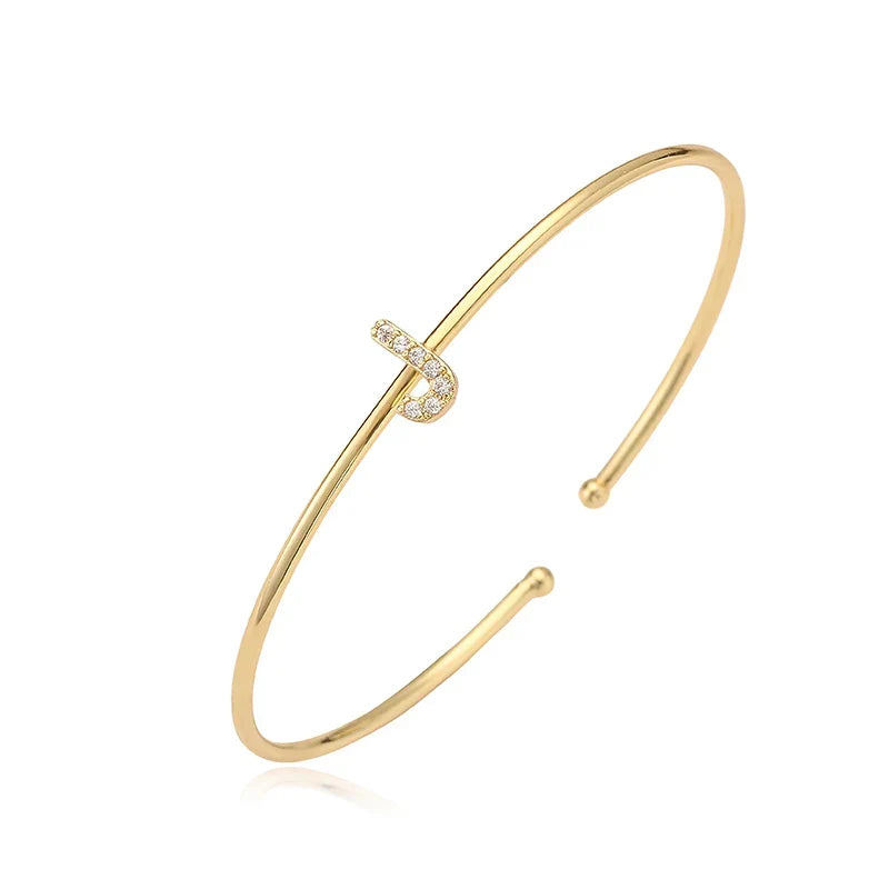 Minimalist initial bracelet j