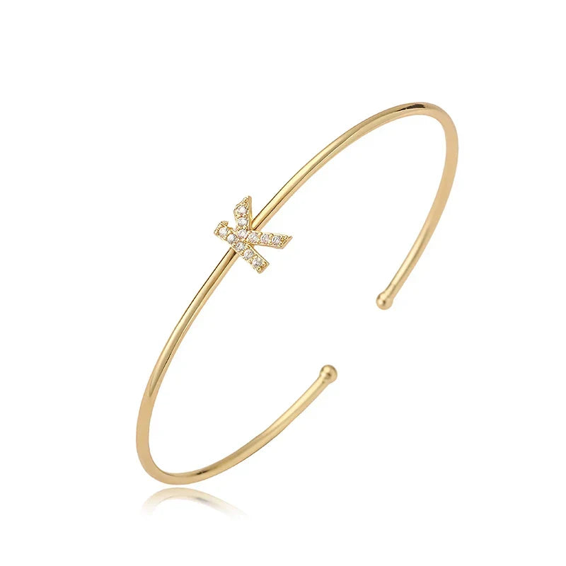 Minimalist initial bracelet k