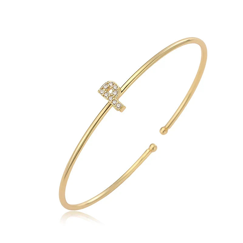 Minimalist initial bracelet p