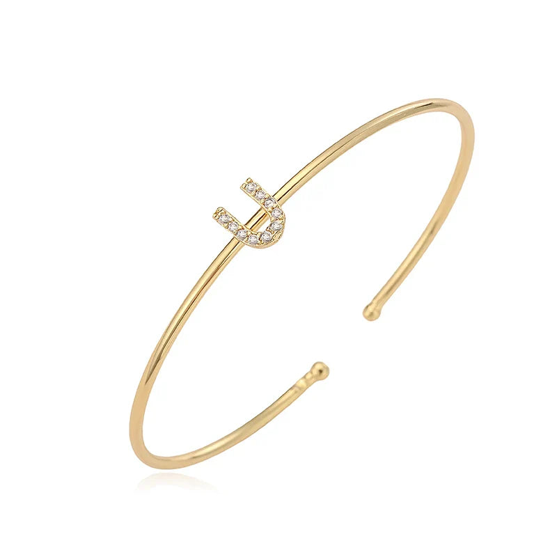 Minimalist initial bracelet u