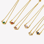 Bangle bracelet with colored birthstone