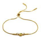 Bangle bracelet with colored birthstone