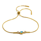 Bangle bracelet with colored birthstone