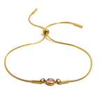 Bangle bracelet with colored birthstone