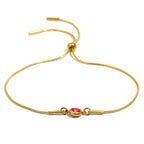 Bangle bracelet with colored birthstone