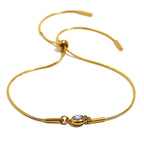 Bangle bracelet with colored birthstone