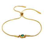 Bangle bracelet with colored birthstone
