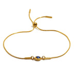 Bangle bracelet with colored birthstone