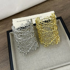 Wide Coral Bracelet for Women silver