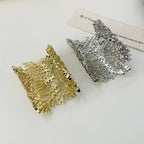 Wide Coral Bracelet for Women gold