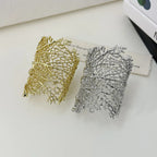 Wide Coral Bracelet for Women gold