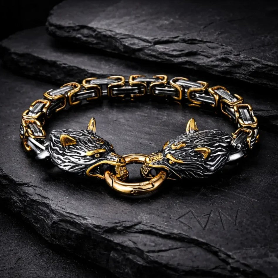 Giant Fenrir Viking Wolf Bracelet