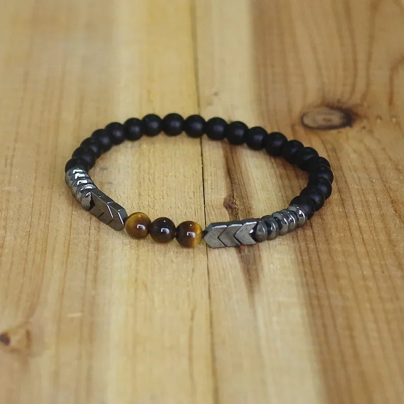 Buddhist ID Bracelet with Stones and Beads