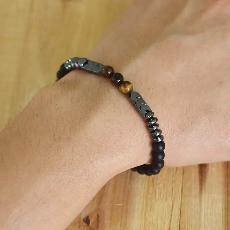 Buddhist ID Bracelet with Stones and Beads