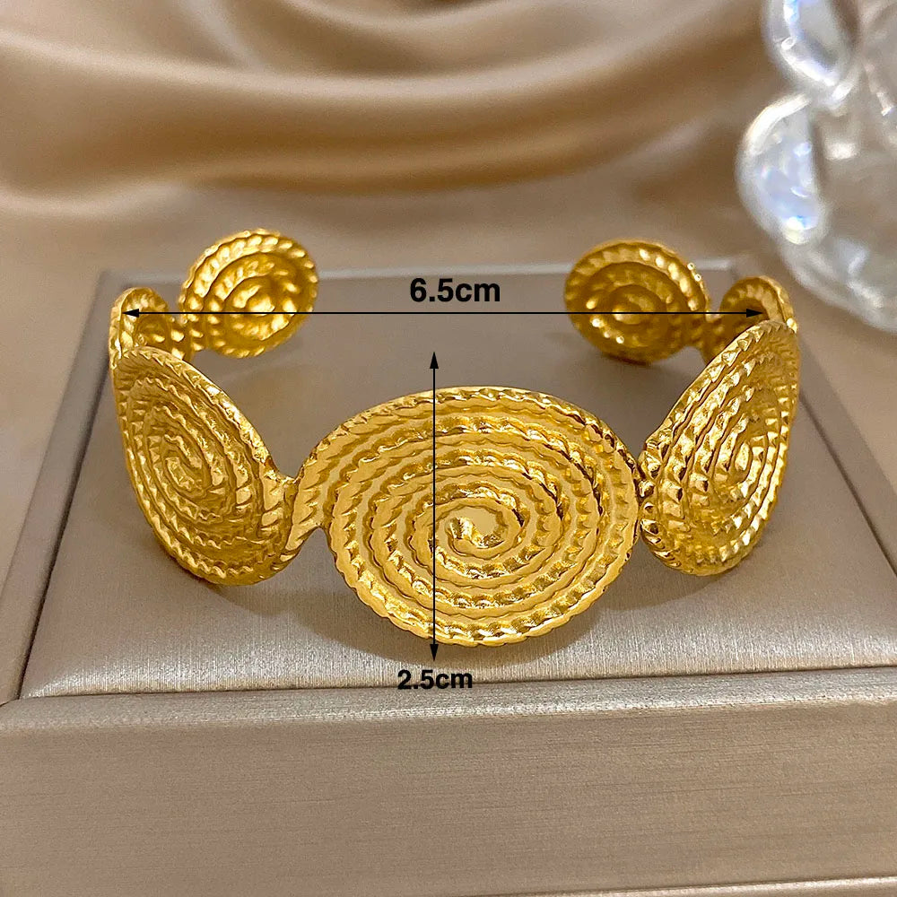 Spiral motif cuff bracelet