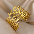 Gold coral cuff bracelet for women gold