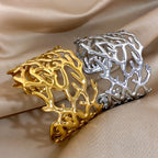 Gold coral cuff bracelet for women gold