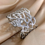 Gold coral cuff bracelet for women silver