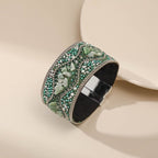 Natural Stone Cuff Bracelet for Women green