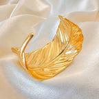 Gold-Plated Feather Cuff Bracelet