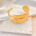 Gold-Plated Feather Cuff Bracelet
