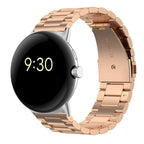 Tempered Steel Watch Strap Smartwatch Google Pixel Watch 1 & 2 rose gold