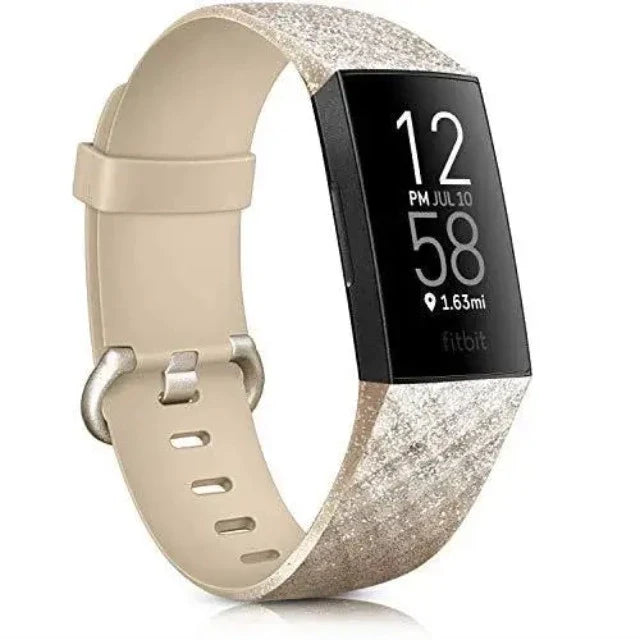Fitbit Charge 3 & Charge 4 Watch Strap gold glitter