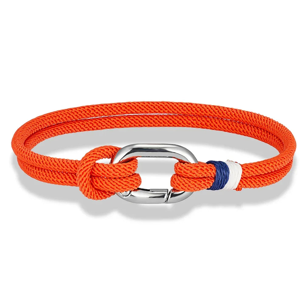 Braided rope nautical bracelet with knot for men or women