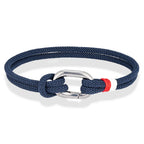 Braided rope nautical bracelet with knot for men or women