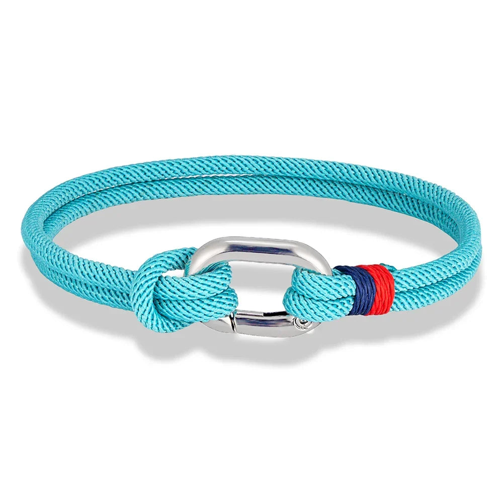 Braided rope nautical bracelet with knot for men or women
