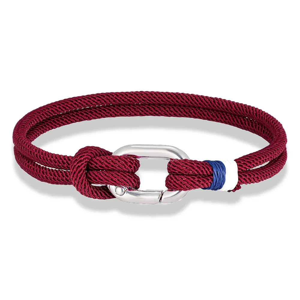 Braided rope nautical bracelet with knot for men or women