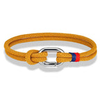 Braided rope nautical bracelet with knot for men or women, yellow