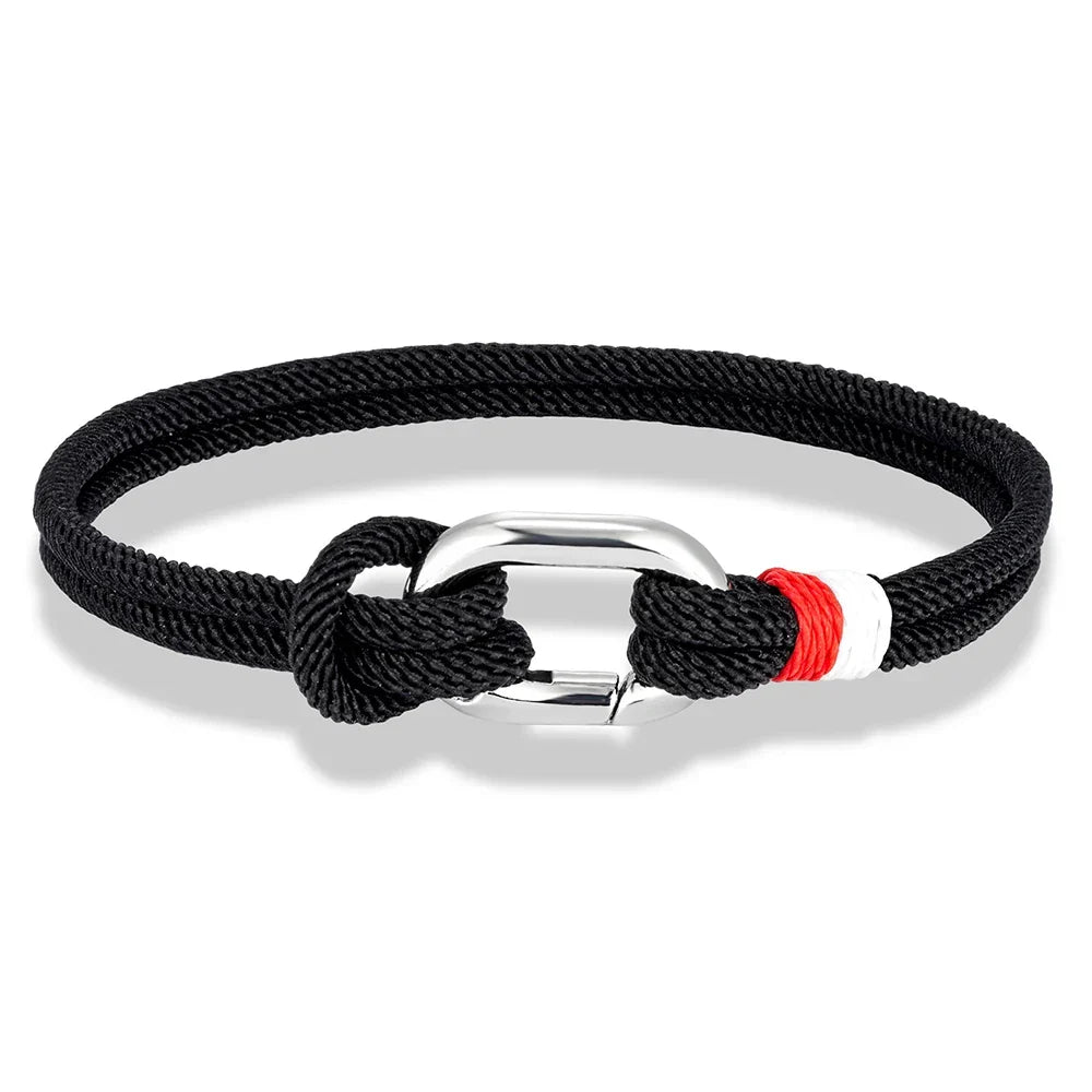 Braided rope nautical bracelet with knot for men or women