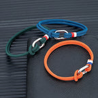 Braided rope nautical bracelet with knot for men or women, orange