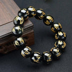 Black Buddhist Amulet ID Bracelet