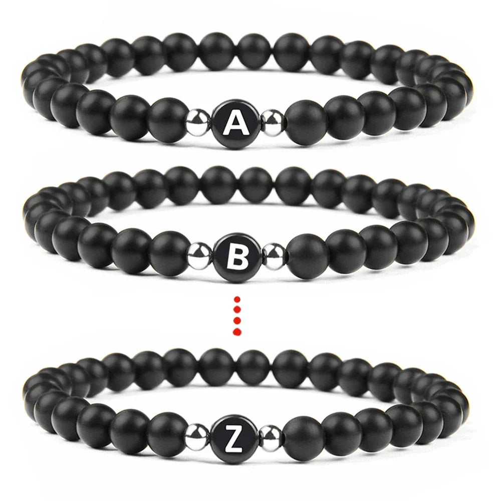 Black initial bracelet