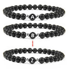 Black initial bracelet