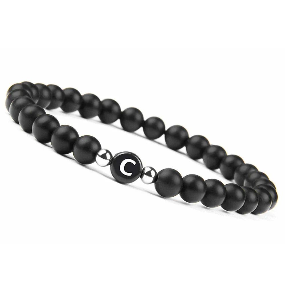 Black initial bracelet c