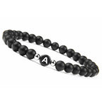Black initial bracelet a